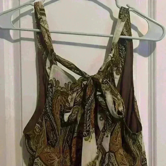 ADiva size L Brown & White Top with adjustable straps, beading and coin detail - Picture 7 of 11